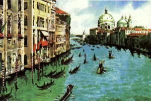 威尼斯的小艇有二三十英尺长又窄又深有点像独