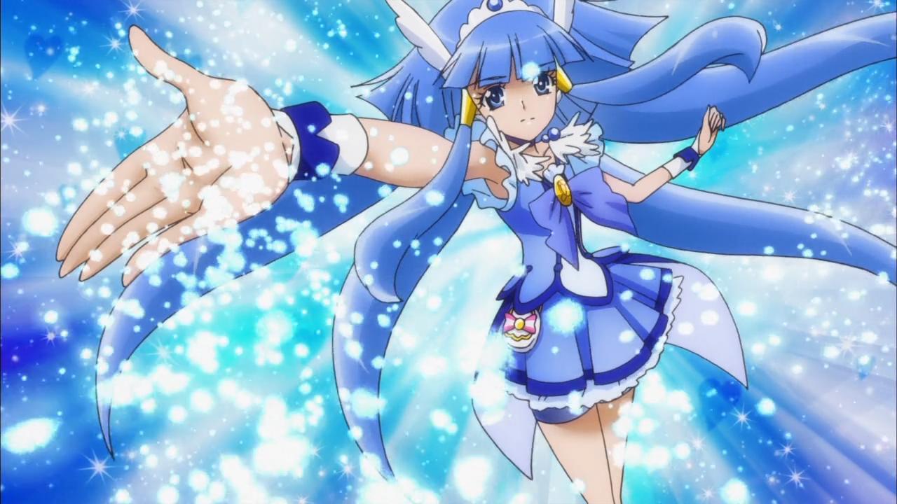 光之美少女一个紫<em>头发</em>的是螺<em>漩</em>状的,穿了蓝色