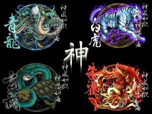 青龙与白虎,朱雀,玄武是中国天文的四象.