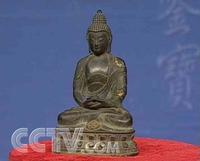 清中期藏传阿弥陀佛铜佛像