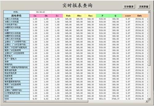 acrel-3000可进行报表的查询和打印