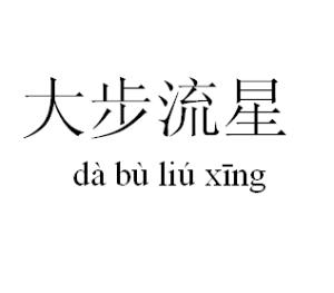 大步流星地向南走去【解释:形容步子跨得大,走得快.