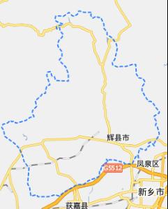 辉县的地图+位于新乡市的左上位置