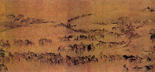 据《宣和画谱》著录他的作品有27件,其中多为牧马群驴之作.