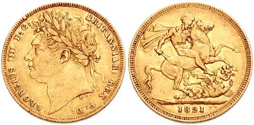 19世纪初期至一战结束,在英国本土及其殖民地流通的面值为1英镑的金币
