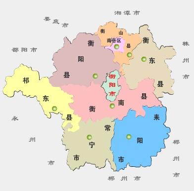 衡阳行政区划图