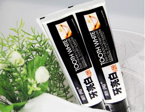 牙亮白竹炭黑牙膏