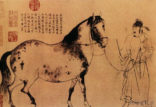 李公麟《五马图》局部