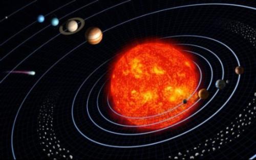 信使号探测器在水星轨道工作的示意图