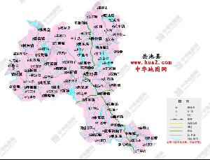 四川广安最新高清晰岳池县政区图; 岳池位于四川盆地东部; 广安岳池