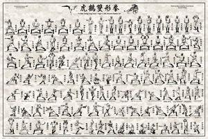 工字伏虎拳传说是洪熙官改十八罗汉伏虎拳而成,路线成工字形.