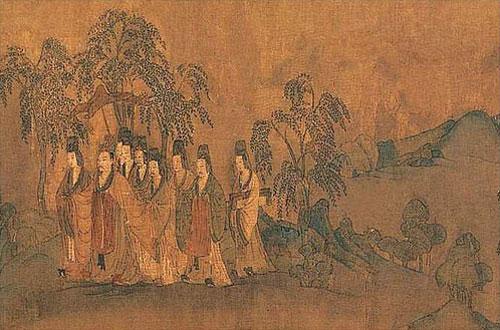 原《洛神赋图》卷,东晋著名画家顾恺之绘制(宋摹,绢本,设色,纵27.