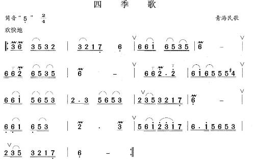 青海四季歌曲谱_青海花儿曲谱大全图片(3)