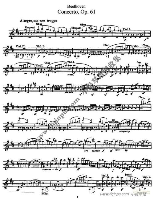 海顿c大调协奏曲小提琴五线谱子