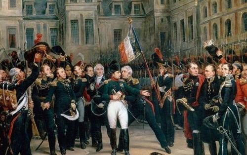 拿破仑被流放前同自己的近卫军告别