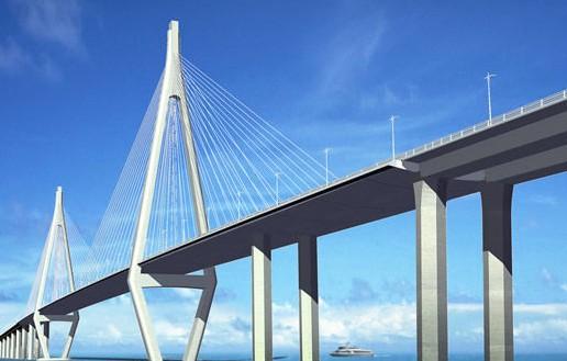 大桥,北起嘉兴市海盐郑家埭,跨越宽阔的杭州湾海域后止于宁波市慈溪