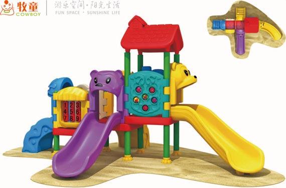1、器械材质可先用钢塑、塑胶、原木。 2、所用材料均应无毒,并做防锈(防腐)、防静电、抗紫外线处理。 3、钢塑部件:实物组合滑梯 立柱类(管件外径114MM、壁厚2.0MM)、支杆类、爬楼类(管件最小外径25MM、壁厚2.0MM)、使用钢管的部件应采用符合GB/T700-2006要求的钢管,焊接采用氩弧焊y h hn(argon arc welding)及CO2酯静电汾末喷涂,钢管管径和壁厚选择应保证强度要求。 平台类、楼梯类使用钢板(Q235、厚2.