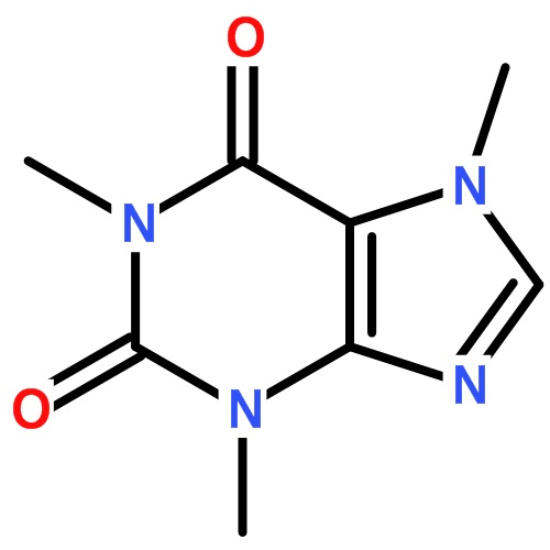 三甲基黄嘌呤,咖啡碱,茶毒,马黛因, 瓜拉纳因子,甲基可可碱 分子式:c