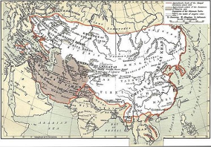 14世纪元朝与四大汗国总疆域的地图图片