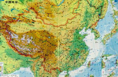 中国地形地貌分布地图