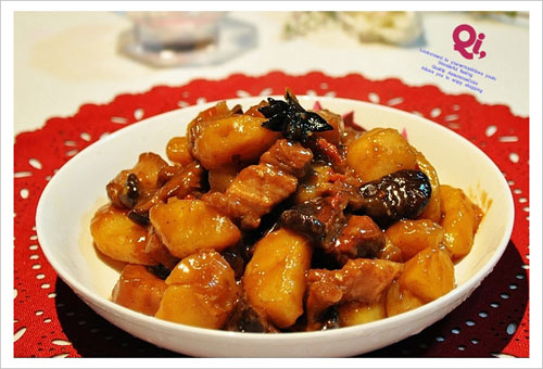 土豆焖五花肉
