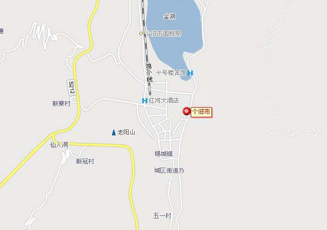 云南省个旧市地图
