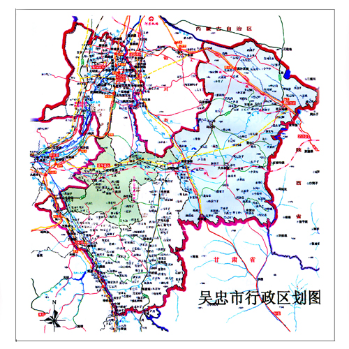 吴忠市行政区划图