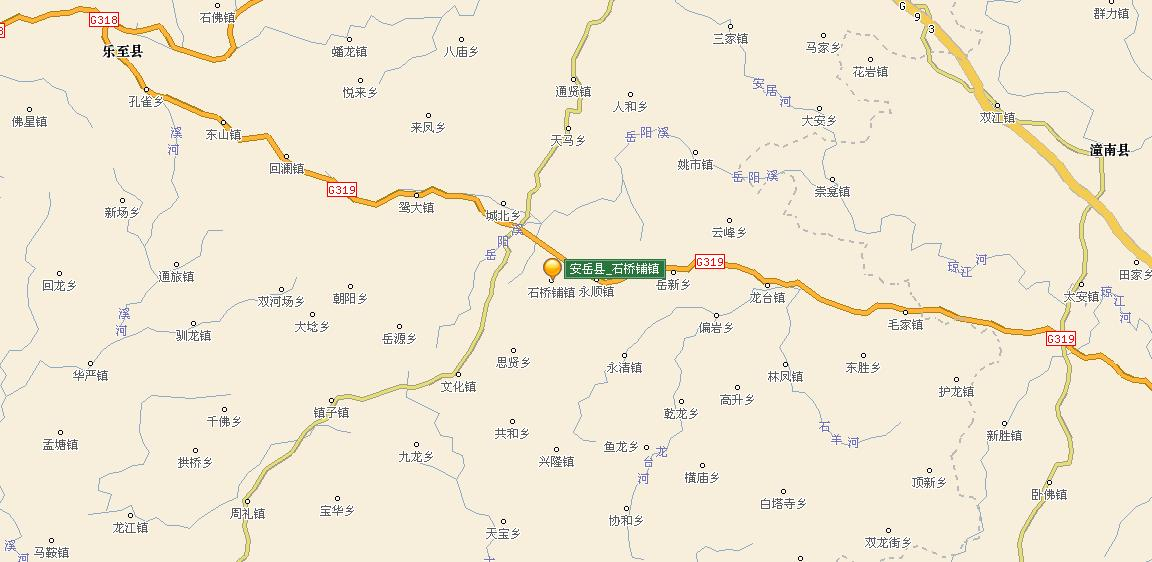 四川省资阳市安岳县石桥铺镇地理位置