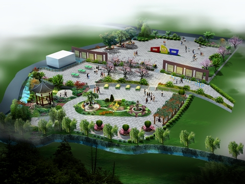 拟修建的岔河镇休闲文化广场
