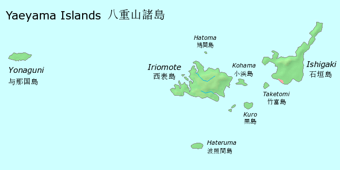 黑岛位于八重山群岛内的位置图