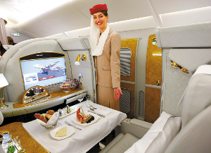 阿联酋航空客机及机舱内景
