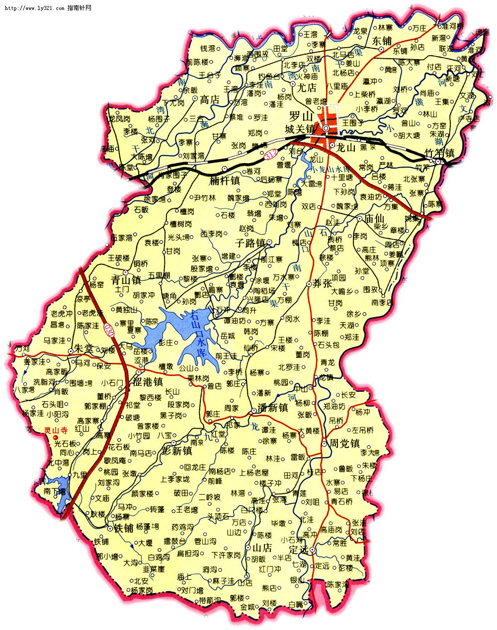河南信阳罗山县地图