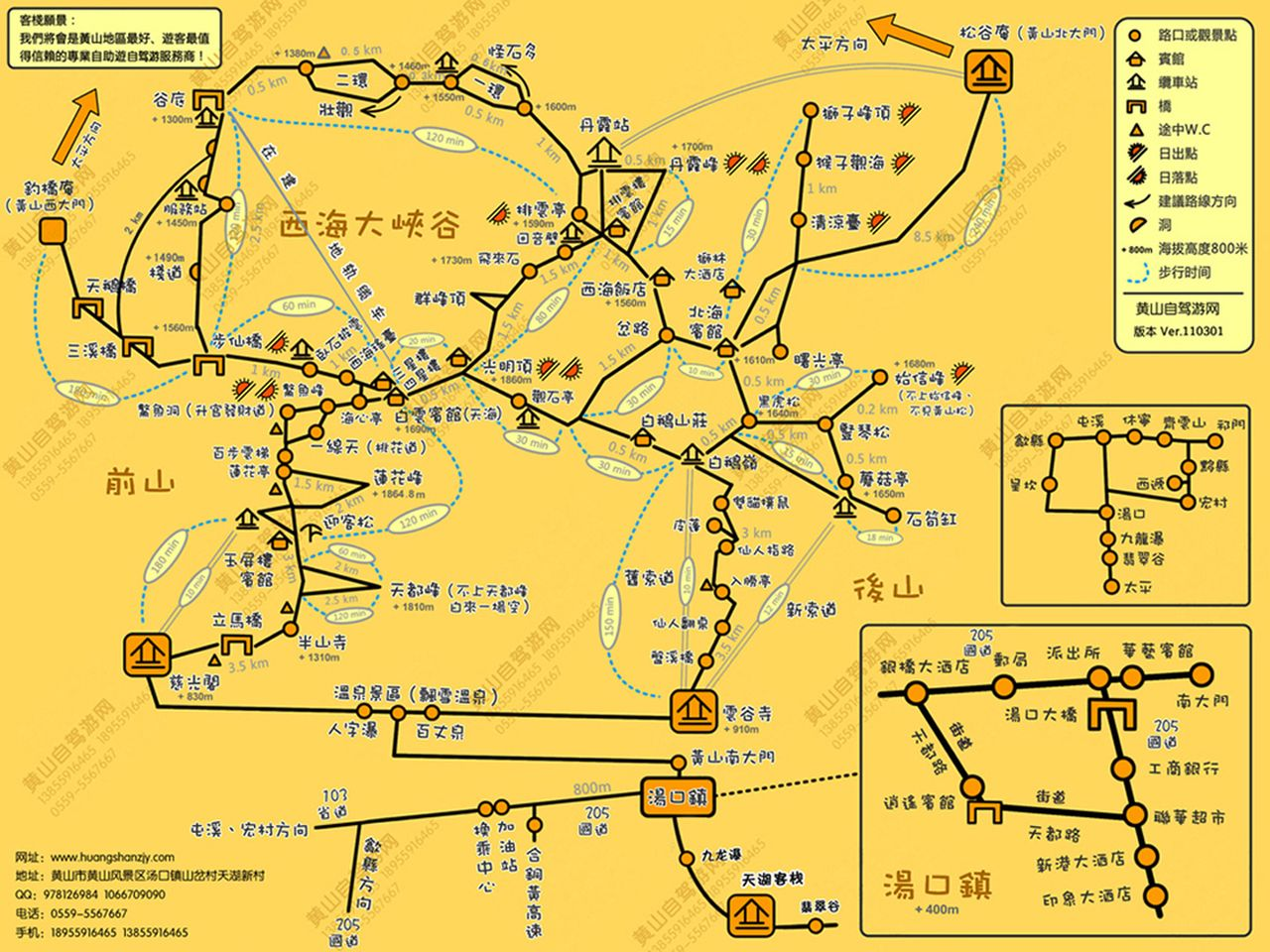 黄山风景区旅游线路地图