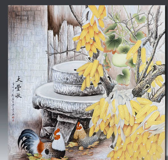 刘春生《大丰收》瓷板