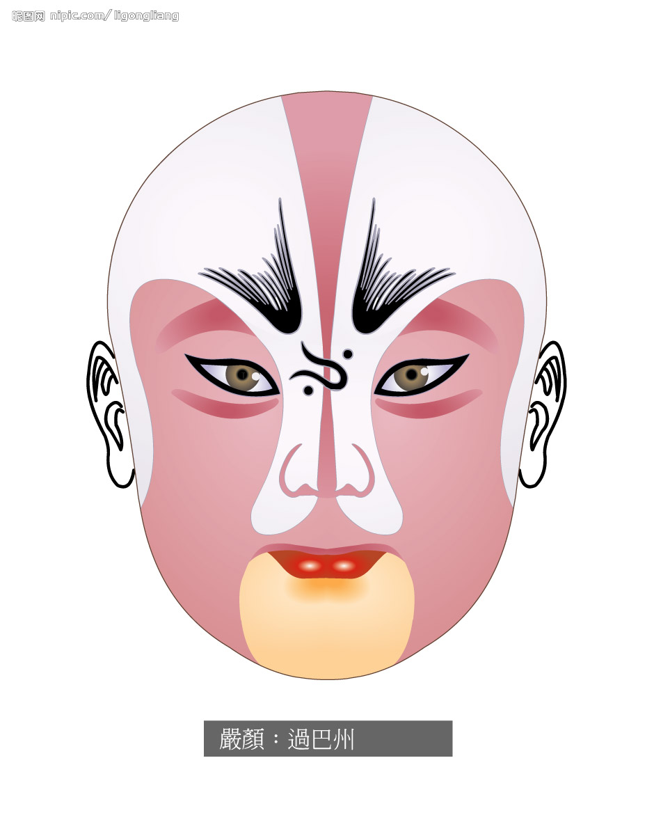 张飞京剧脸谱的画画