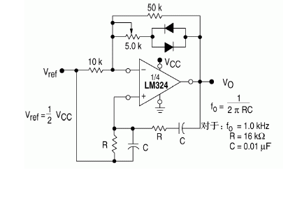 lm324双四级滤波器 lm324维思电桥振荡器电路图 lm324滞后比较器电路