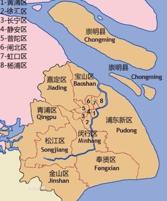 上海市行政划分图