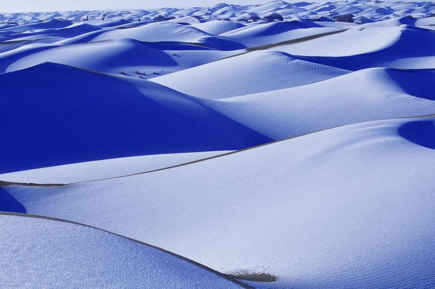 【塔克拉玛干沙漠,下雪】