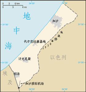 加沙地区地图