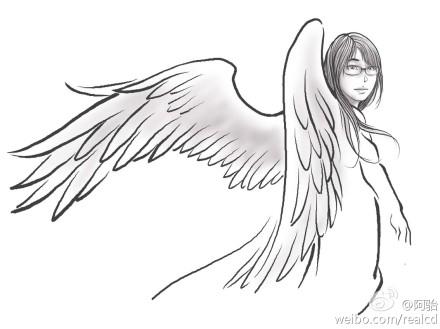 网友画的天使走饭