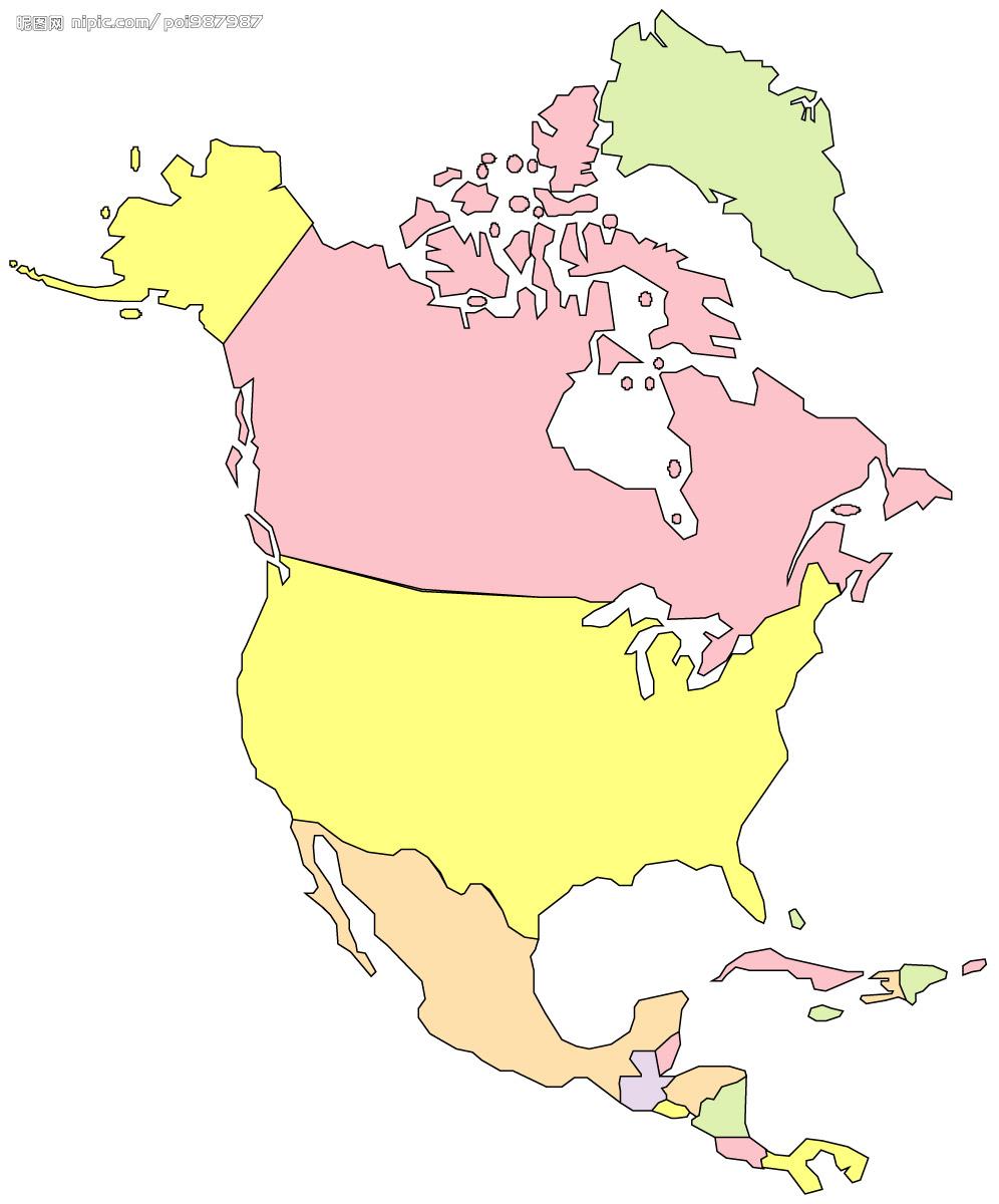 北美地形图手绘
