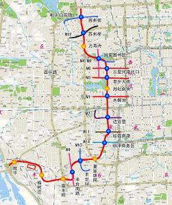 北京地铁16号线线路平面示意图