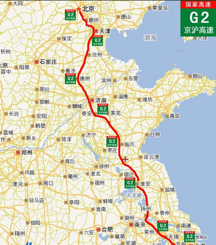 京沪高速公路是指北京-上海高速公路(国家高速公路网编号g2,简称京沪