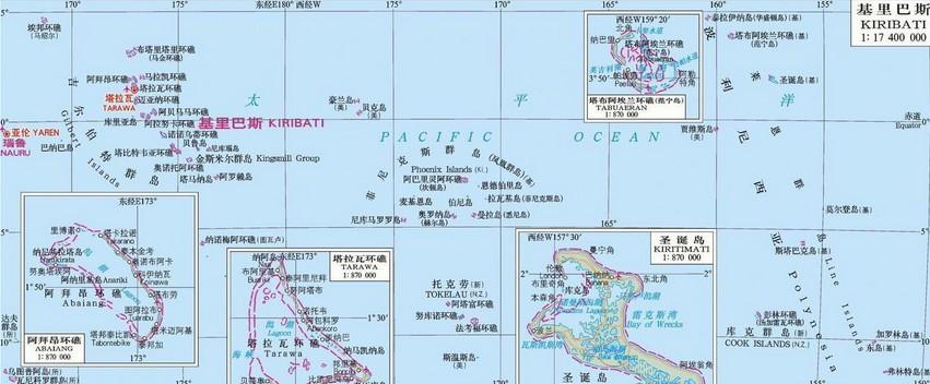 基里巴斯有300余个岛屿组成,陆地面积只有684平方公里,是一个土少水多