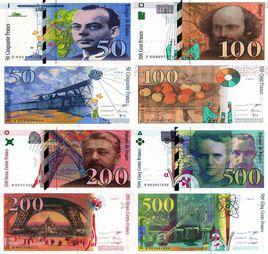 法国法郎由法国中央银行法兰西银行发行.该行从1848年开始发行钞票.