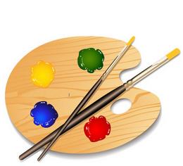 调色板是画油画,水粉画,水彩画时用以调和颜色的平板形画具.