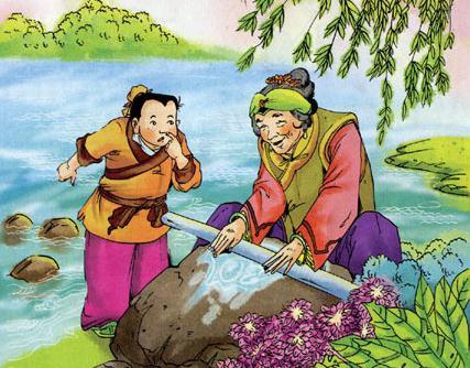 妇人用铁杵磨针