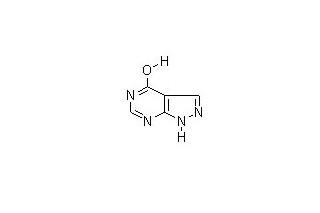 别嘌醇(allopurinol)是结构上环绕于黄嘌呤的化合物(在嘌呤环上第七位