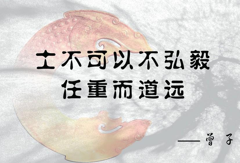 中的曾子说的一句话,原文为"士不可以不弘毅,任重而道远