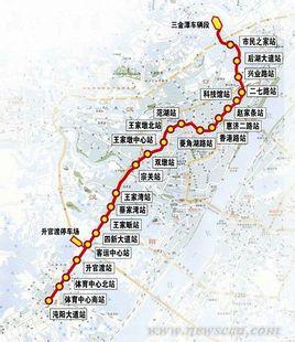 武汉地铁3号线是武汉首条过汉江的地铁线路,起于蔡甸区的文岭,经全力